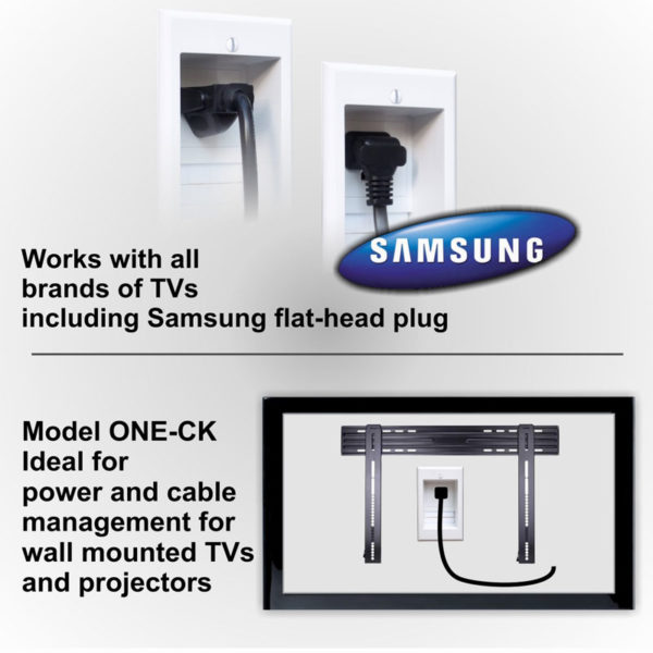 Amazing Cord Hider for Wall Mounted TV ~ PowerBridge samsung ac adapter plug wiring 